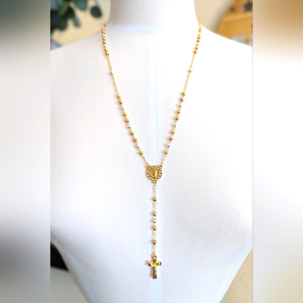 Tricolor Beaded Rosary